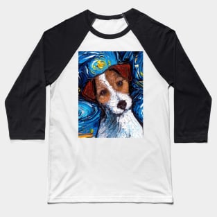 Jack Russell Night (Portrait) Baseball T-Shirt